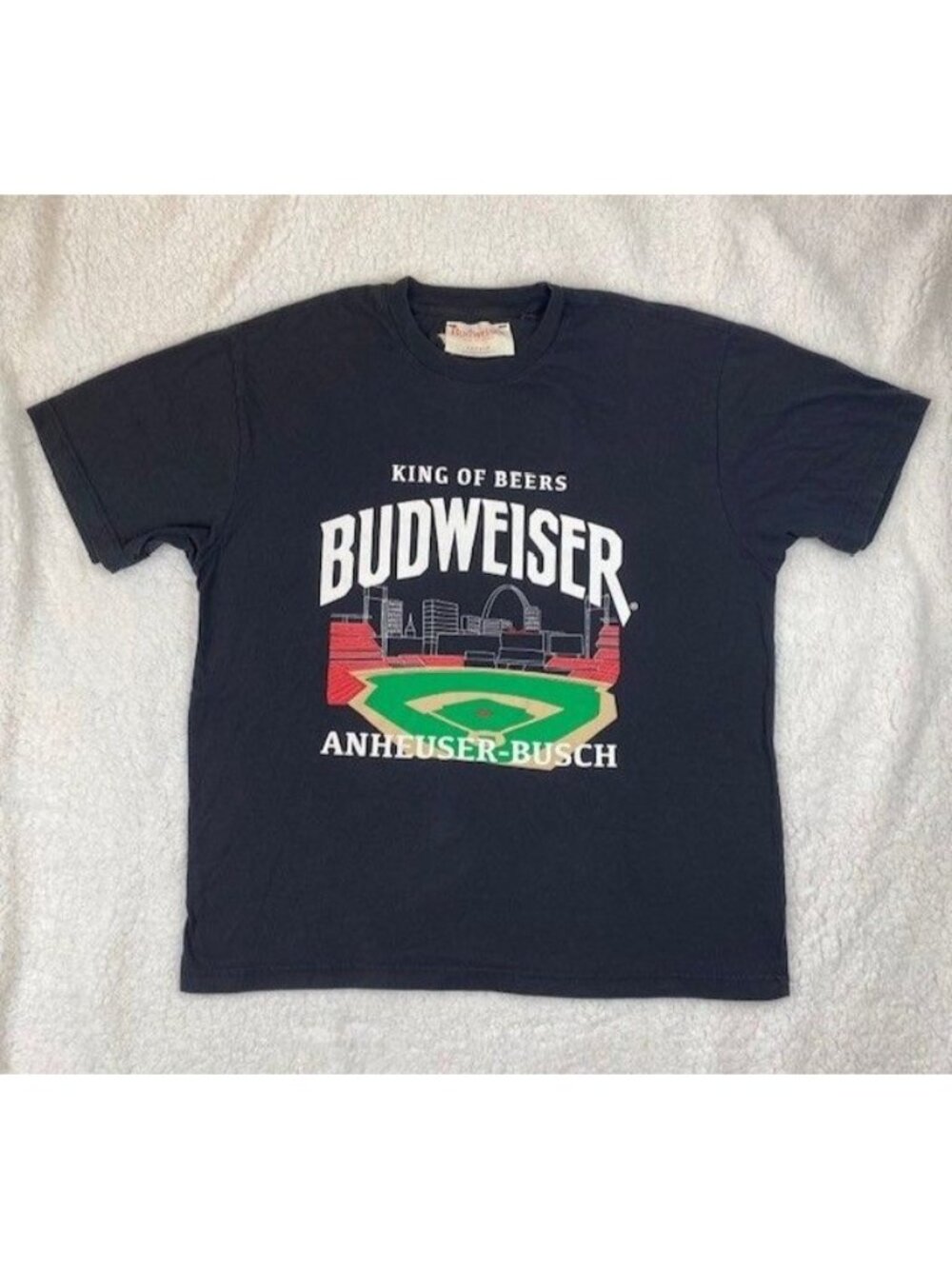 Budweiser Baseball Stadium Pacsun T Shirt Men's Size XL Black Anheuser Busch Tee